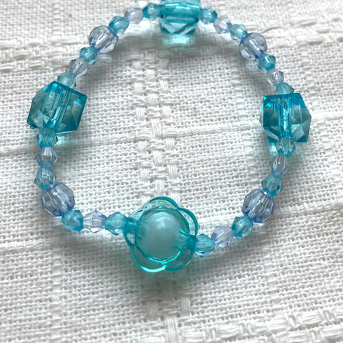 子ども向け＊ビーズブレスレット(2本セット) ブレスレット 青星 通販