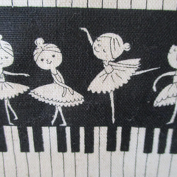 ピアノとバレリーナのミニトートバッグ 2枚目の画像