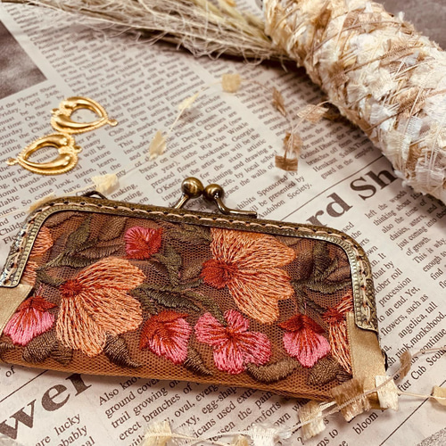 インド刺繍リボン 印鑑ケース がま口 handmade Apritetto 通販