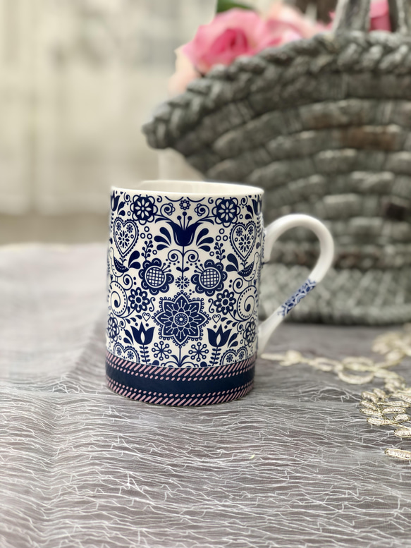 即納！ブルーノルディック北欧風マグカップ：B❤︎ポーセラーツ