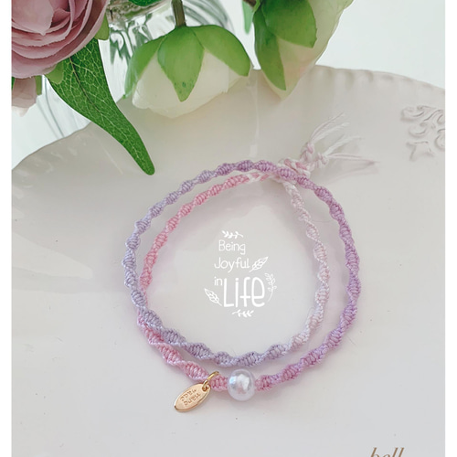 さくら色の二重のミサンガ ブレスレット merry bell 通販