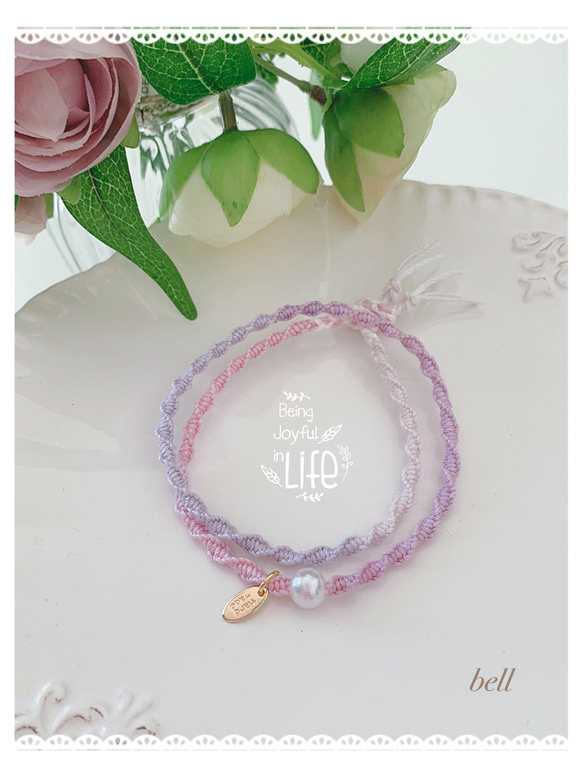 さくら色の二重のミサンガ ブレスレット merry bell 通販