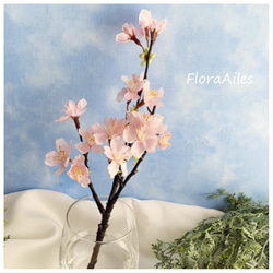 淡雪の桜の花♪ガラスフラワーミニのフラワーインテリア♪おウチでお花見♪Ｐメッセージカード無料 3枚目の画像