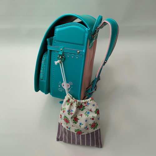 給食エプロン4点セット 黒・ドット 100〜120サイズ ランチョンマット