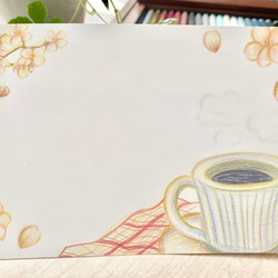 桜とコーヒー　ポストカード(3枚セット) 2枚目の画像