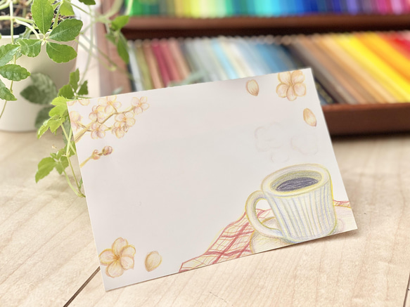桜とコーヒー　ポストカード(3枚セット) 1枚目の画像