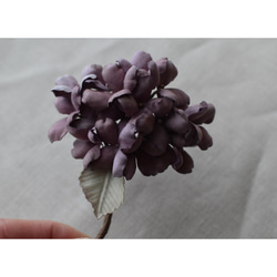 【布花】繡球花胸花（紫色）/獨一無二 第6張的照片