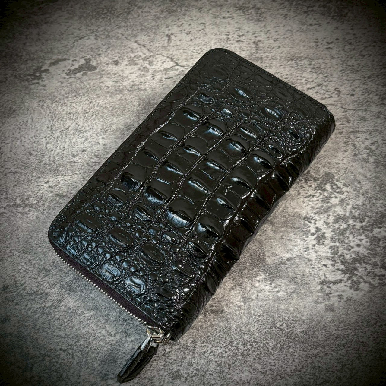 ダブルファスナー 長財布 メンズ イタリアンレザー ダブルジップ 財布