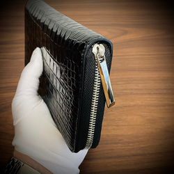 クロコダイル 長財布 メンズ財布 大容量 メンズ  レディース カード２１枚 黒 ワニ革 4枚目の画像