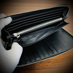 クロコダイル 長財布 メンズ財布 大容量 メンズ  レディース カード２１枚 黒 ワニ革 8枚目の画像