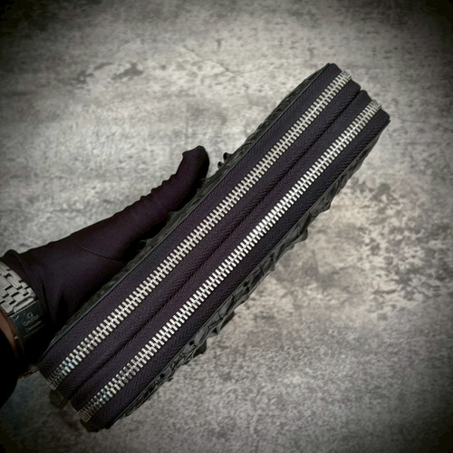 クロコダイル ダブルジッパー メンズ財布 ダブルファスナー 長財布 大