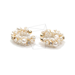 ERG-1972-G【2個入り】パールラウンドイヤーカフ/Pearl Round Earcuffs Earrings 3枚目の画像