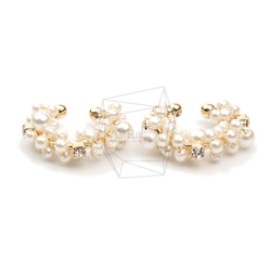 ERG-1972-G【2個入り】パールラウンドイヤーカフ/Pearl Round Earcuffs Earrings 1枚目の画像