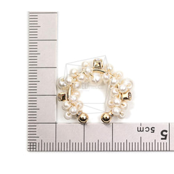 ERG-1972-G【2枚】珍珠圓形耳環耳環 第5張的照片