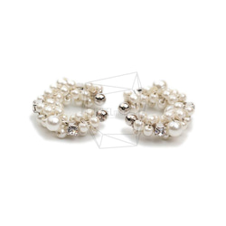 ERG-1972-R【2個入り】パールラウンドイヤーカフ/Pearl Round Earcuffs Earrings 3枚目の画像