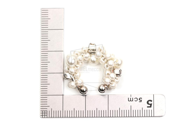 ERG-1972-R【2個入り】パールラウンドイヤーカフ/Pearl Round Earcuffs Earrings 5枚目の画像