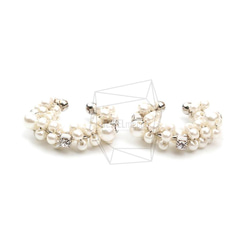 ERG-1972-R【2個入り】パールラウンドイヤーカフ/Pearl Round Earcuffs Earrings 1枚目の画像