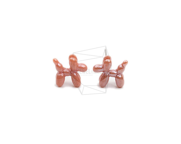 ERG-1975-G [2 件] Poodle 耳環 / Epoxy poodle Post Earrings 第1張的照片