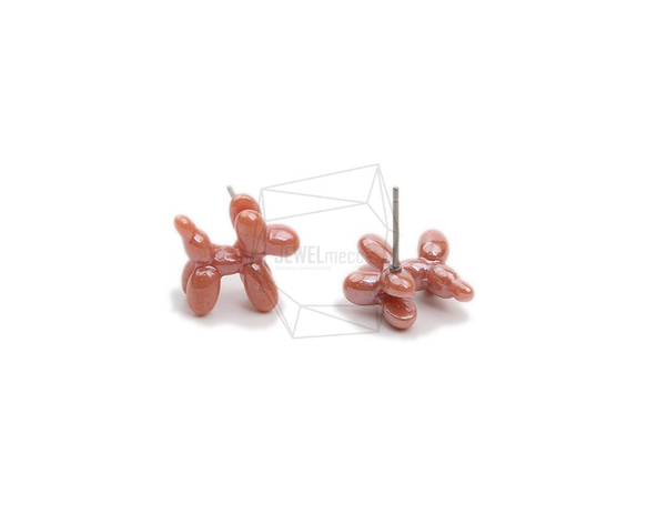 ERG-1975-G [2 件] Poodle 耳環 / Epoxy poodle Post Earrings 第2張的照片