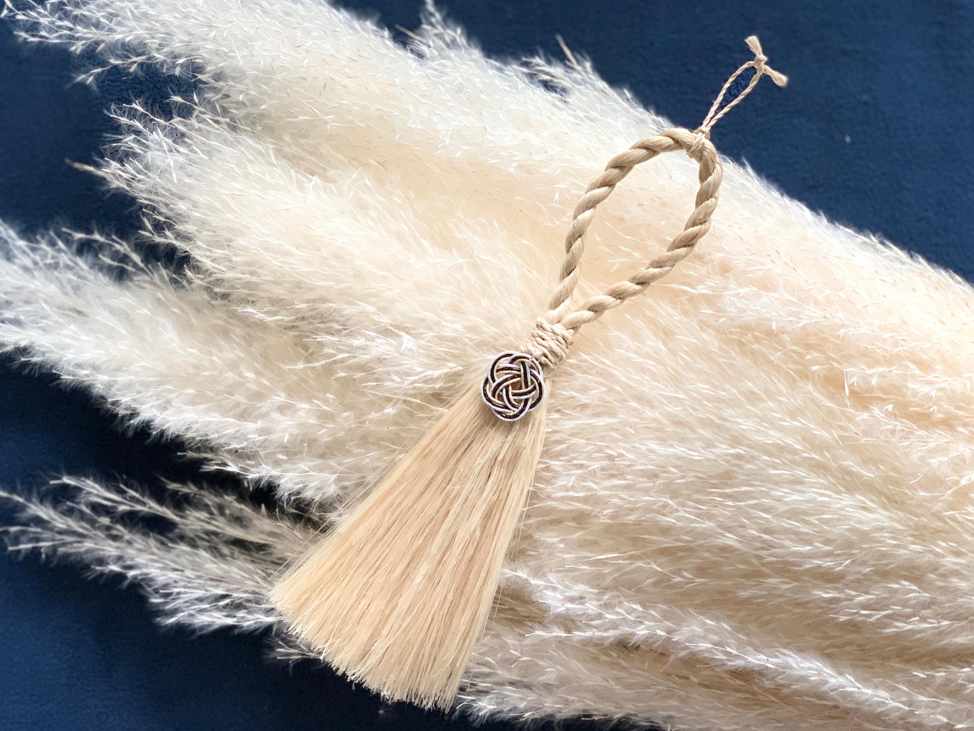 精麻　精麻お飾り　水引梅結び　壁掛け　縁起物