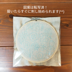 ウール刺繍キットNo.F02 お家でほっこりウールステッチ時間を 春カラー 初心者向 完成後はファブリックボードに 6枚目の画像