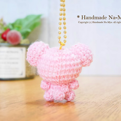 ★即日発送★fabric＆wool・ちびクマちゃん（約4cm）No.1／桜 3枚目の画像