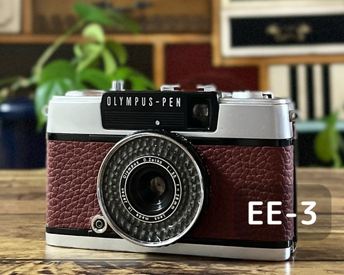 フィルムカメラ OLYMPUS PEN EE-3 レッドブラウン 赤茶 リメイク
