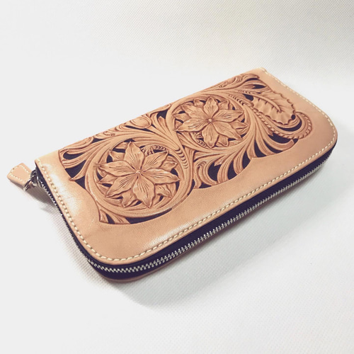 marie/レザーカービング/ロングウォレット/長財布/革財布 長財布 marie