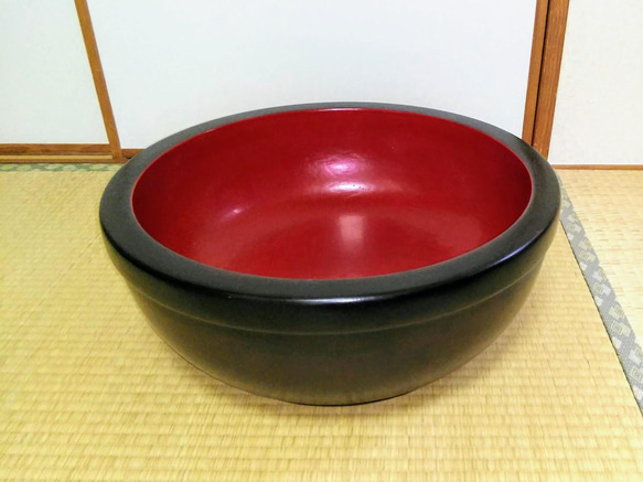 1尺7寸 溜内朱 蕎麦こね鉢 木製漆塗 その他調理器具 漆工房