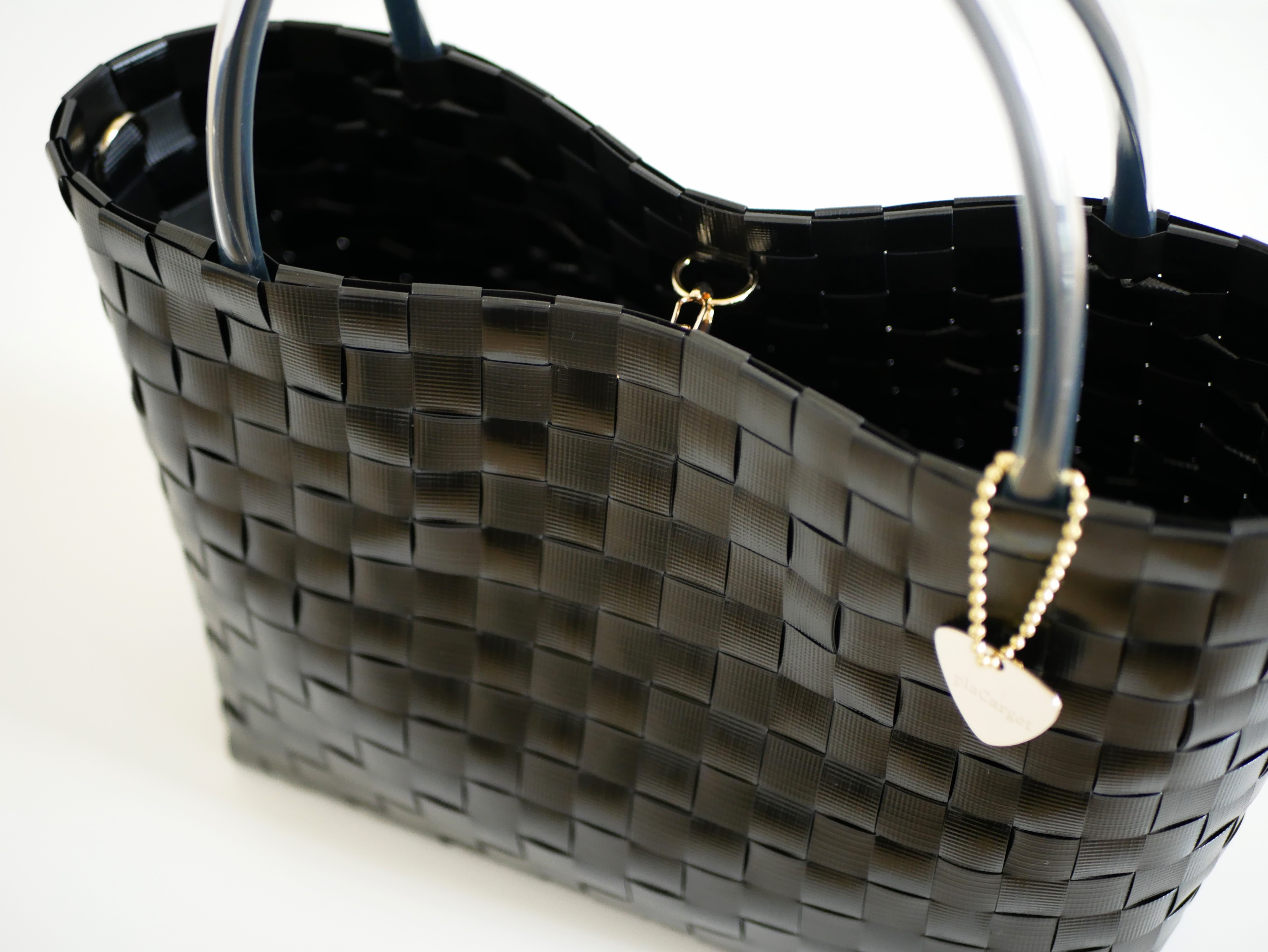 ブラックM　2WAYプラカゴバッグ　プラカゴ　かごバッグ　スパバッグ　トートバッグ　黒