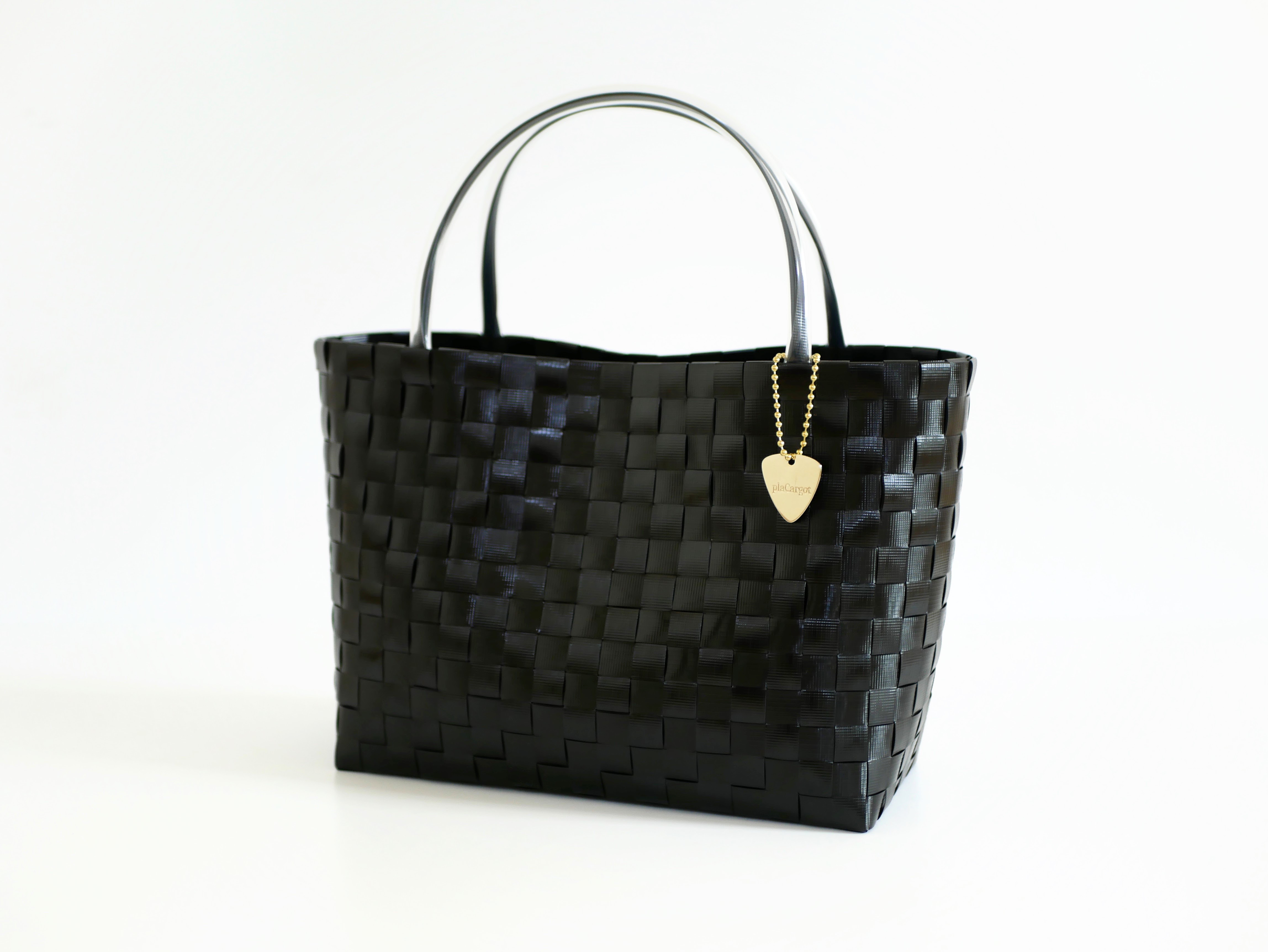 ブラックM　2WAYプラカゴバッグ　プラカゴ　かごバッグ　スパバッグ　トートバッグ　黒