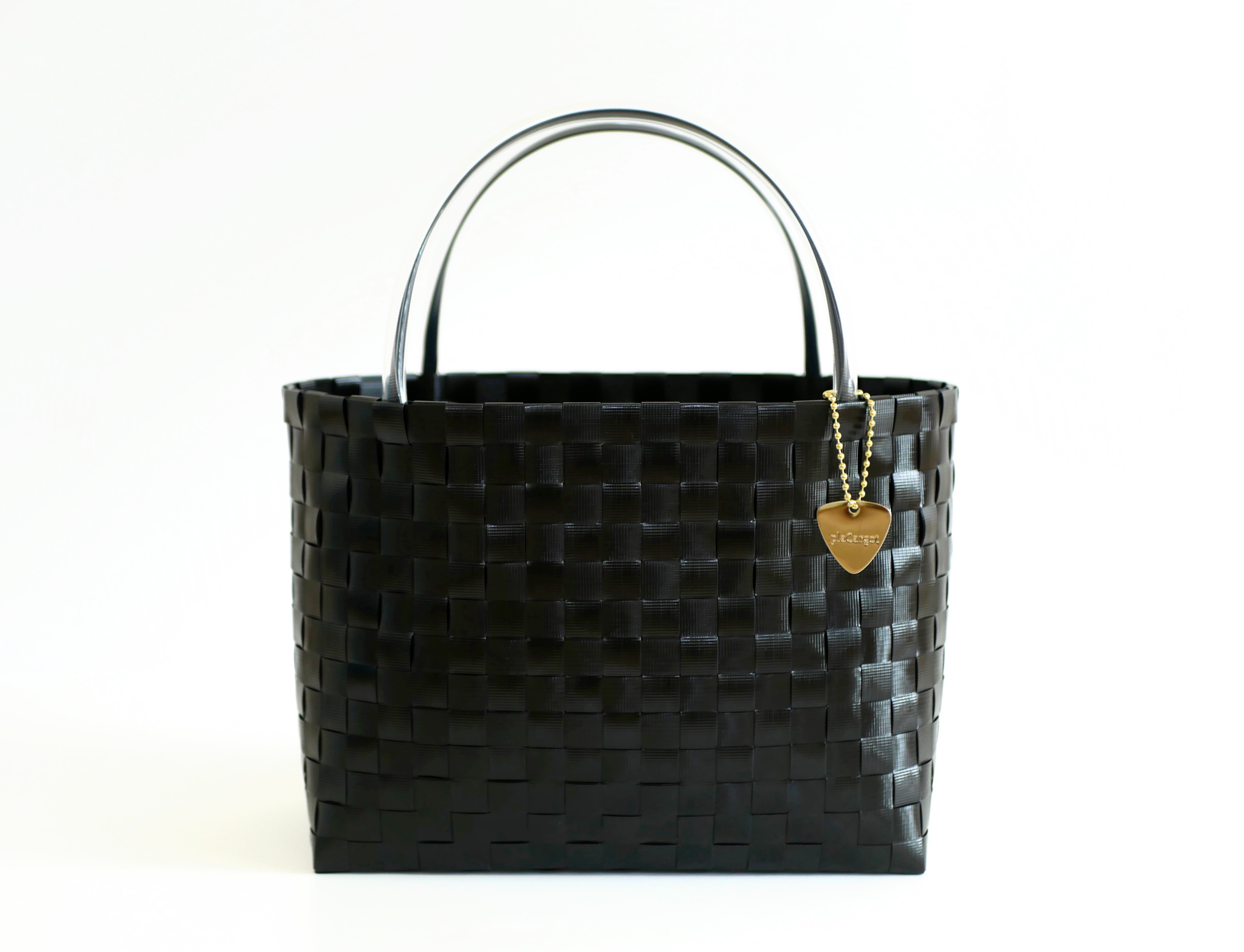 ブラックM　2WAYプラカゴバッグ　プラカゴ　かごバッグ　スパバッグ　トートバッグ　黒