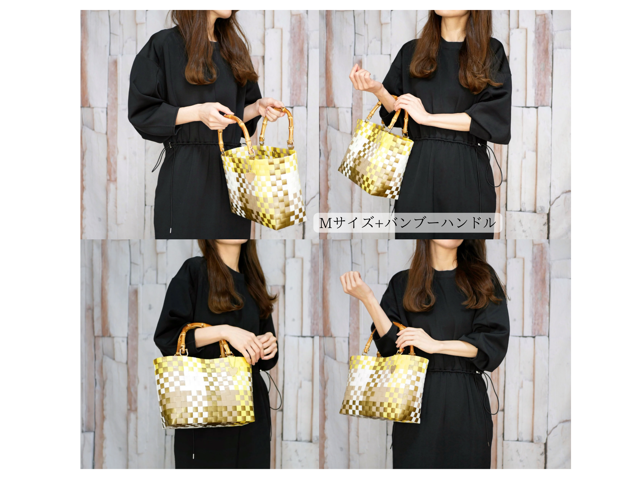 ブラックM　2WAYプラカゴバッグ　プラカゴ　かごバッグ　スパバッグ　トートバッグ　黒