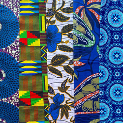ハギレセット＊5枚組  生地  アフリカ布 アフリカン 小物作り ハンドメイド 手作り 手芸用品 布 a121002 8枚目の画像