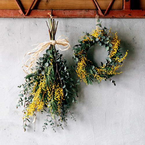 ミモザリースとスワッグのセット スワッグ WAKA 通販｜Creema(クリーマ  