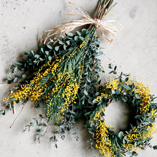 ミモザリースとスワッグのセット スワッグ WAKA 通販｜Creema(クリーマ  