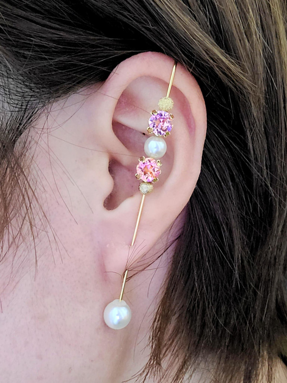 再販×1【在庫限り】ラップクローラーフックピアス デザインピアス 