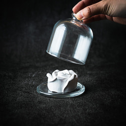 芳香器・アロマポット・アロマストーン 30ml バラのアロマストーンとガラスドームセット ディフューザー・アロマ