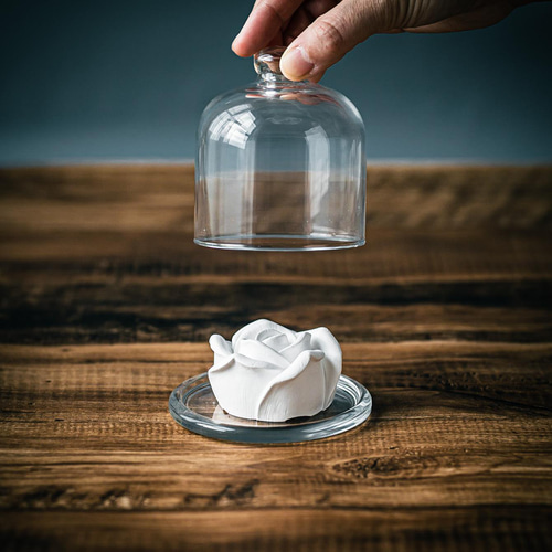 バラのアロマストーンとガラスドームセット ディフューザー・アロマ