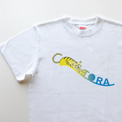 ◆ TORA　5.6oz　Tシャツ　white（ロゴ 2 colors） 3枚目の画像