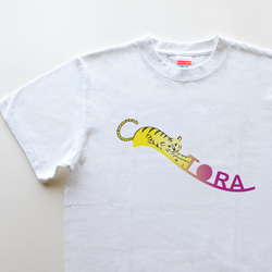 ◆ TORA　5.6oz　Tシャツ　white（ロゴ 2 colors） 1枚目の画像