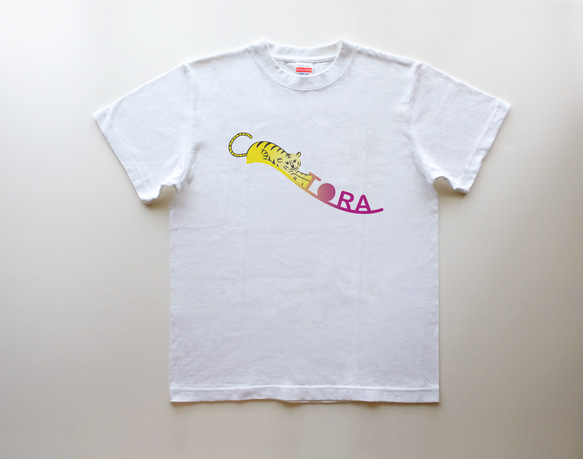 ◆ TORA　5.6oz　Tシャツ　white（ロゴ 2 colors） 6枚目の画像