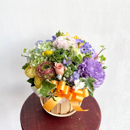 生花】フラワーアレンジメント 花材おまかせ♪春色ミックス