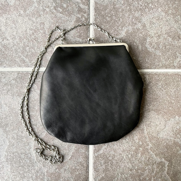 Oaxaca Huipil × Leather Bag #1／メキシコ刺繍 ウィピル がま口バッグ ポシェット 4枚目の画像
