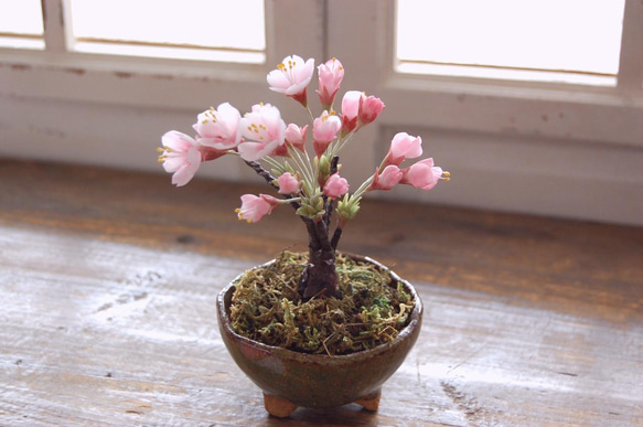 ◇粘土のお花◇ 桜盆栽 S647 アートフラワー Old-Fantasy 通販