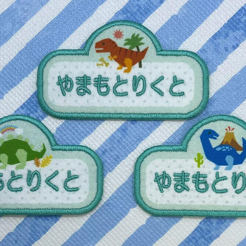 お名前ワッペン『恐竜』 Amazon.co.jp: 恐竜サウルスお名前ワッペン刺繍かわいい(女の子