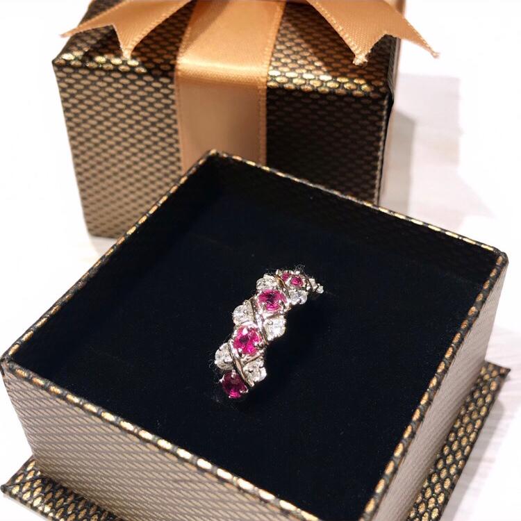 【送料無料】★宝石★ルビーリング(＋メレダイヤ) 11号 Silver925