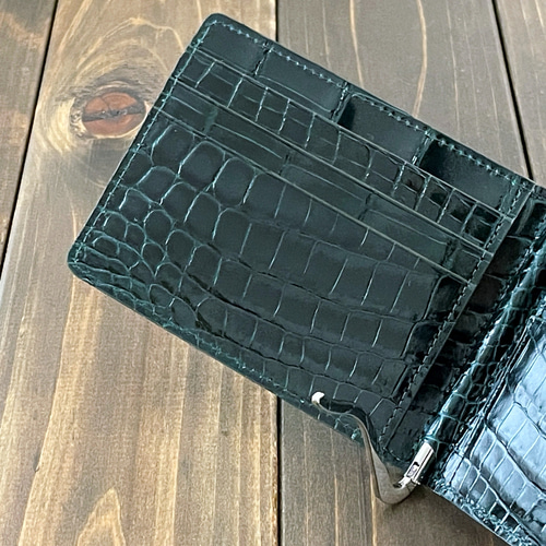 クロコダイル 無双 マネークリップ ダーク グリーン マネークリップ