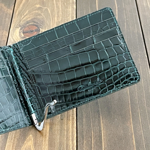 クロコダイル 無双 マネークリップ ダーク グリーン マネークリップ