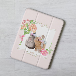 粉紅色兔子iPad Pro mini Air 3 4 6 10.5 10.9 11 12.9吋翻蓋式筆槽保護套 第1張的照片